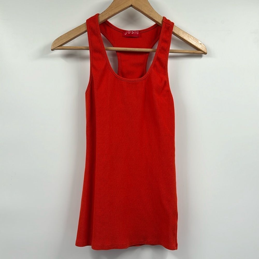 Josie Natori Orange Racerback Tank Top Small